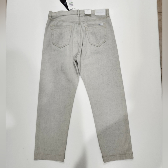 CALVIN KLEIN JEANS TYSON NATURAL RELAXED FIT WIDE LEG GRAY SIZE 34x30 NWT - Picture 2 of 9